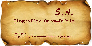 Singhoffer Annamária névjegykártya